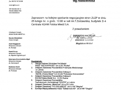 KGHM: znamy termin kolejnego spotkania stron ZUZP