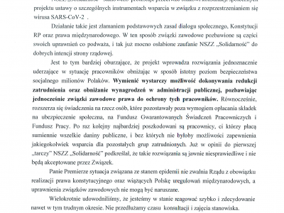 Stanowisko Prezydium KK NSZZ Solidarność ws. braku konsultacji społecznych