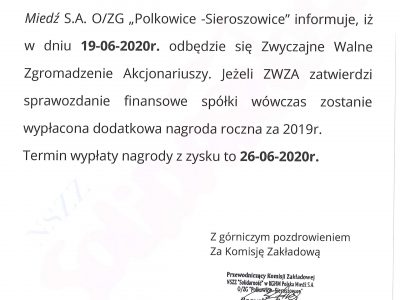 Termin wypłaty dodatkowej nagrody rocznej za 2019 r.