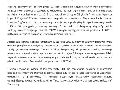 Już wiemy jaka jest „cena milczenia” Ryszarda Zbrzyznego