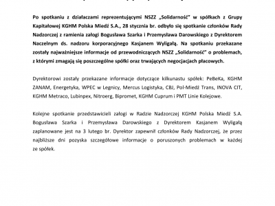 GK KGHM: spotkanie w nadzorze korporacyjnym