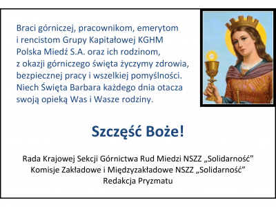 Życzenia z okazji Barbórki