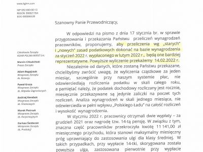 KGHM: odpowiedź na pismo w sprawie Polskiego Ładu i negocjacji płacowych
