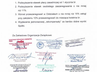 KGHM: propozycje płacowe organizacji związkowych