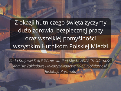 Życzenia dla Hutników Polskiej Miedzi