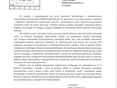 Problemy z uprawnieniami emerytalnymi w KGHM